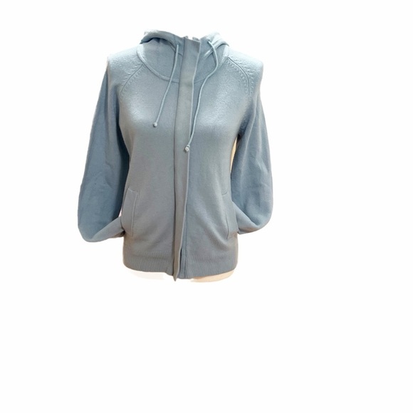French connection aqua sweater with a hood. Size L - Picture 1 of 9